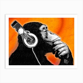 Monkey DJ | Street art Art Print