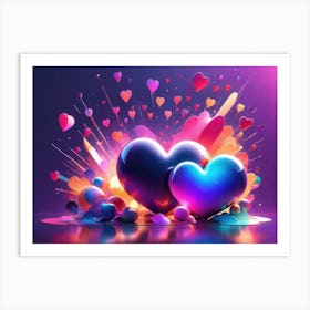 Colorful Heart Creative Art Print 44 Art Print