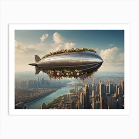 Default A Majestic Airship Adorned With Delicate Flowers And F 0 Art Print