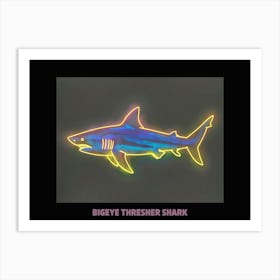 Neon Pink Bigeye Thresher Shark Poster 3 Art Print