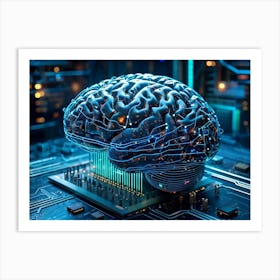 Abstract Concept Of A Brain Resembling An Intricate Circuit Board With Neural Lines Crisscrossing A (2) Art Print