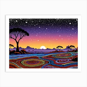 Default Australian Aboriginal Dot Painting Art Dreaming Of A L 2 Art Print