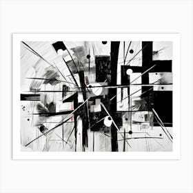 Memory Abstract Black And White 8 Art Print