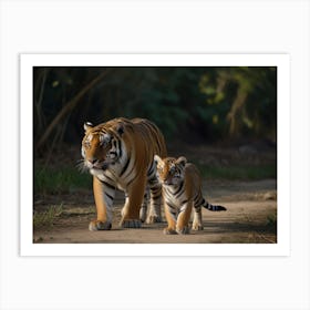 Tiger And Cub Art Print