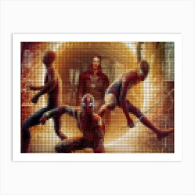 Spiderman No Way Home In A Pixel Dots Art Style Art Print