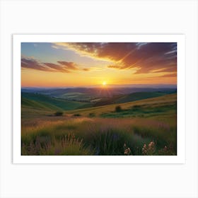 Sunset In The Hills Art Print