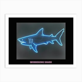 Neon Pink Aqua Wobbegong Shark Poster 4 Art Print