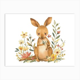 Little Floral Kangaroo 3 Art Print