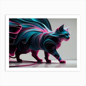 3d Cat 2 Art Print