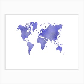 Watercolor World Map 1 Art Print