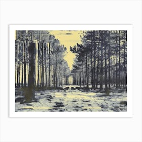 Forest Collage Vintage 4 Art Print