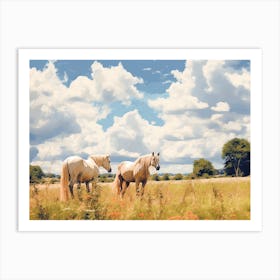 Horses Painting In Cotswolds, England, Landscape 3 Art Print
