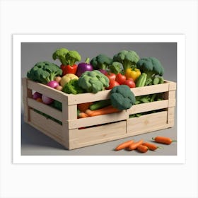 Wooden Crate Filled With Fresh Vegetables 2 Art Print