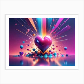 Colorful Heart Creative Art Print 30 Art Print