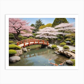 Japanese Koi Pond Paintings Art Print Art Print