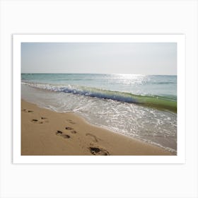 Footprints On The Beach Art Print