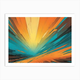 Abstract Colorful Geometric Lines Modern Digital Art Art Print