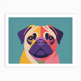 Pug Dog Portrait Illustration Art Print