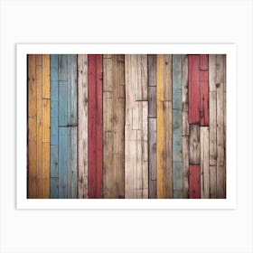 Colorful wood plank texture background 7 Art Print
