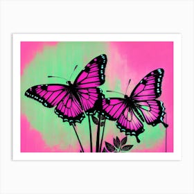 Pink Butterflies 6 Art Print