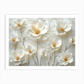 White Flowers 25 Art Print