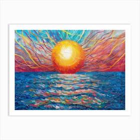 Sun Rising Over The Ocean 1 Art Print