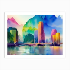 Rainbow City Art Print