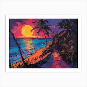 Sunset At The Beach 7 Art Print