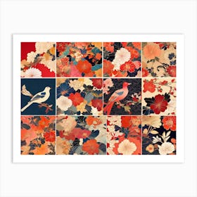 Japanese Birds And Flowers Art Print