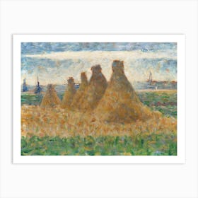 Haystacks, Georges Seurat Impressionist Art Print