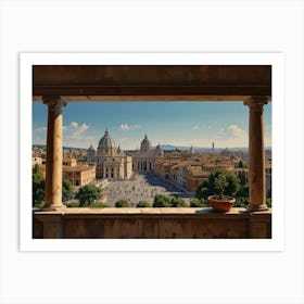 Rome From The Balcony Art Print