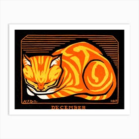 December Cat, Julie De Graag Art Print