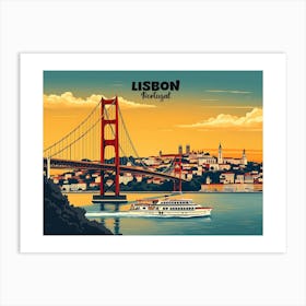 Lisbon Portugal Vintage Travel V 10 Art Print