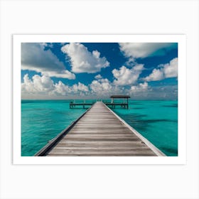 Pier in the ocean Art Print