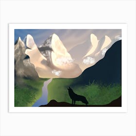 Howling Wolf Art Print