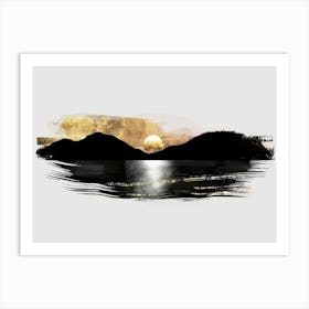 Sunset Over The Lake 5 Art Print