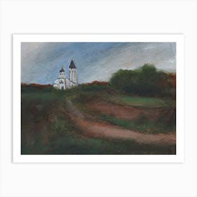 Church On A Hill - Anton Maliar landscape nature classic sky trees green Art Print