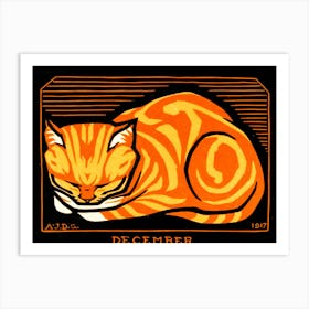 December Cat Art Print