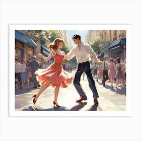 Couple Dancing In Paris 1 Art Print