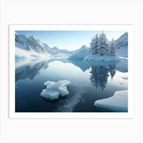 Icy Covered Lake Art Print