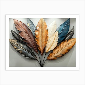 Modern 3d Feather 4 Art Print