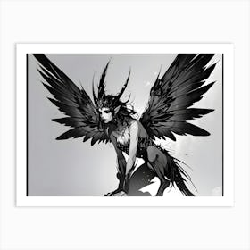 Black And White Fairy Art Print