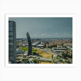 Panorama of the city of Milan, Skyscrapers against the blue sky Art Print