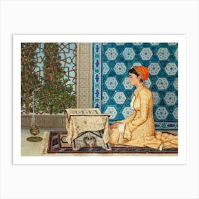 Young Woman Reading, Osman Hamdi Bey Art Print