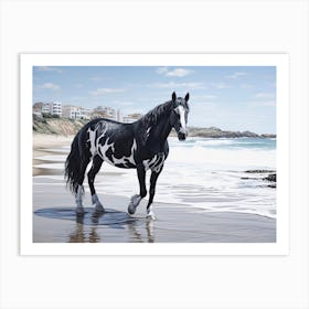 A Horse Oil Painting In Bondi Beach, Australia, Landscape 3 Art Print