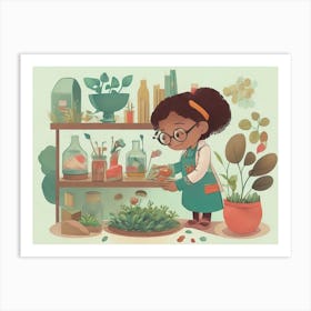 Girl In A Lab 1 Art Print