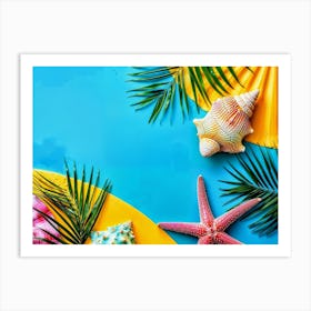 Tropical Beach Scene Art Print