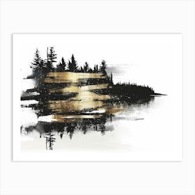 Gold And Black Forest 1 Art Print