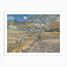 Landscape At Saint Rémy (Enclosed Field With Peasant), Vincent Van Gogh Art Print