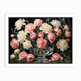 Peonies In A Vase 1 Art Print